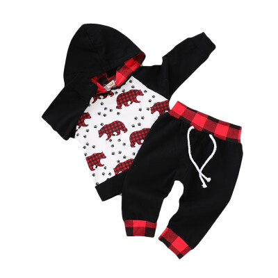 

Baby Boy Clothes baby girl cute sweatshirt pants sets Animal Print Hoodie Sweatshirt Tops Trousers Casual Outfits Clothes