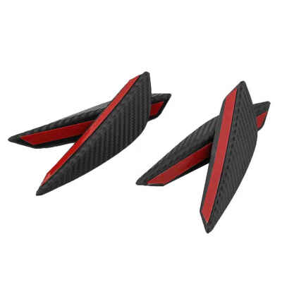 

135x4CM 4PCS Rubber Lightweight Car Fiber Style Body Spoiler Front Bumper Splitter Trim Tip Kit Set