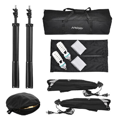 

Andoer Photography Studio Softbox Lighting Tent Kit Photo Video Equipment 2 135W Bulb 2 Light Stand 2 Softbox 1 60cm 5in1