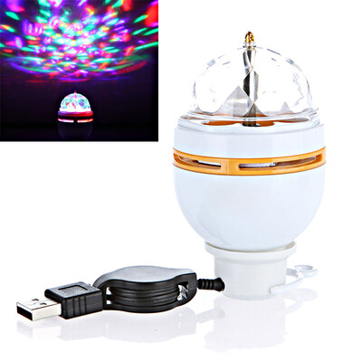 

3W LED Portable Stage DJ Light Auto Rotating Bulb with USB Interface