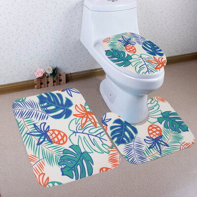 

Gobestart Bathroom Toilet Three Piece Floor Mat Door Mat Bathroom Carpet