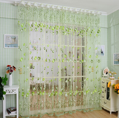 

Gobestart Flower Tulle Window Screens Door Balcony Curtain Panel Sheer Scarfs