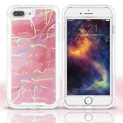 

iPhone X CaseDooge Laser Marble Shockproof Style Dual Layer Soft TPU Hard PC Bumper Protective Scratch-Resistant Rugged