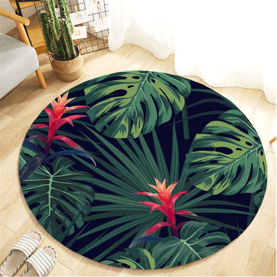 

Toponeto Tropical Plant Leaves Comfortable Living Room Childrens Room Carpet 40cm