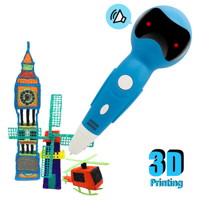 

Intelligent 3D Drawing Printing Printer Pen Low Temperature Robot 3D Pen With Voice Prompts Function PCL Filament Refills Gifts fo