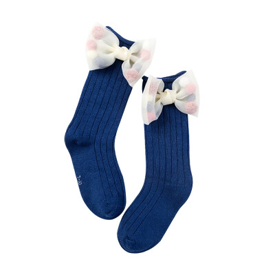 

Girls Socks Toddlers Christmas Girls Big Bow Knee High Long Soft Cotton Lace baby Socks Kids knee socks girl