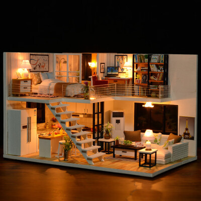 

Tailored 3D Wooden DIY Miniature House Furniture LED House Puzzle Decorate Creative Gifts