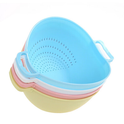 

1Pc Double Handle Vegetable Fruit Rice Washing Drain Strainer Colander Basket