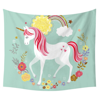 

Unicorn Microfiber Towel Colorful Unicorn Tapestry for Living Room Bedroom Dorm Decor