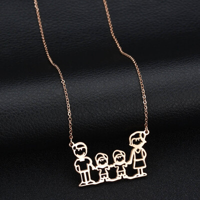 

Unisex Stainless Steel Pendant Family Parent Love Mom Dad Necklace Gift Charm