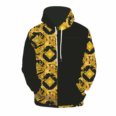 

Toponeto Mens Autumn Spring Fashion 3D Printing Hoodie Hooded Loose Long Sleeve Top