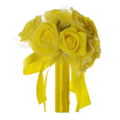 

Artificial Silk Rose Bridal Flowers Sweet Wedding Bouquet Bridal Flower for Bride Bridesmaid Wedding Lace Rhinestone Decor