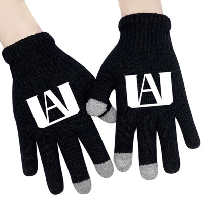 

Christ For Givek Anime My Hero Academia Knitting Touch Gloves Cosplay Gloves Full Finger Printed Gloves Winter Gift for Anime Fans