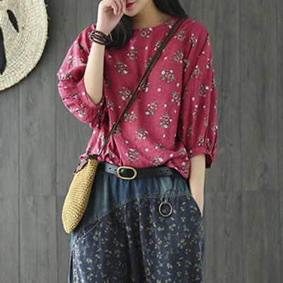 

EFINNY Womens Blouse Office Ladies Tops New Spring Autumn Long Sleeve Cotton&Linen Shirt Blusa Camisa Feminina Plus Size 3XL