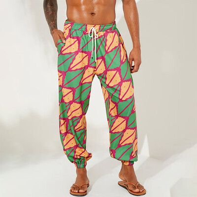 

Gobestart Men Trousers Harem Sweatpants Slacks Casual Jogger Sportwear Baggy Comfy Pant