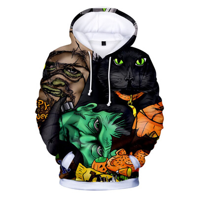 

Toponeto Mens Casual Scary Halloween Lover 3D Print Party Long Sleeve Coat Top Blouse