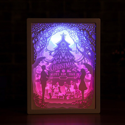 

Tailored Battery Powered 3D Paper Sculpture Light And Shadow Decoration Birthday Gift
