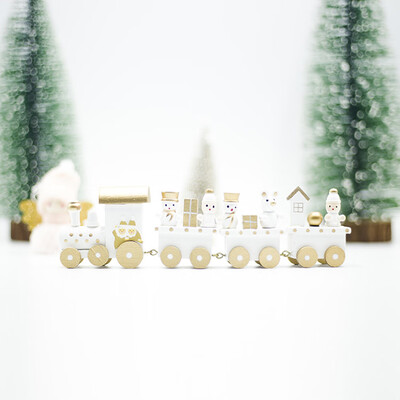 

Cute Wooden Christmas Train Santa Claus Table Ornament Xmas Tree Kid Gift Home Decor