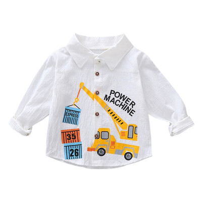 

Autumn Shirts Baby Boys Long Sleeve Cartoon Car Print Casual Shirts Kids Tops Tees Shirts Casual Blouse