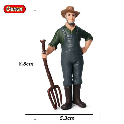 

Oenux Realistic Farmers Model Simulation Breeder Feed Shepherd Figurines Dog Animal Figurine Miniature Cute Toys For Children