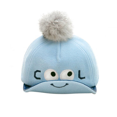 

Baby Infant Boy Girl Cap Snapback Casquette Peaked Hat Cute Eye Printed Fur Ball Baseball Cap 6-24M