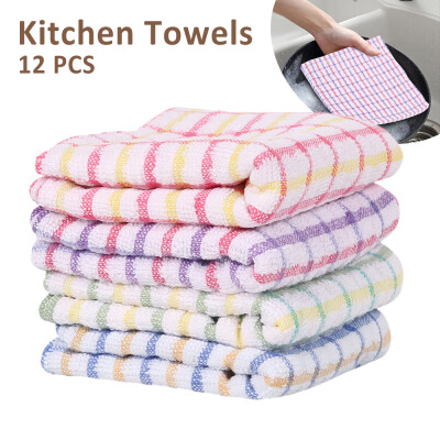 

Pack Of 12 Terry Tea Towels Set 100 Cotton Kitchen Dish Cloths Cleaning Drying