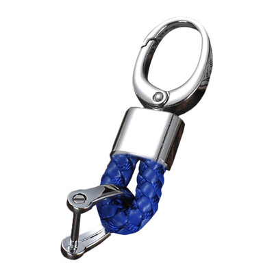 

Camping Equipment Handmade Braided Genuine Leather Car Keychain Genuine Key Bag Men Women 360 Degree Rotating Horseshoe Buckle