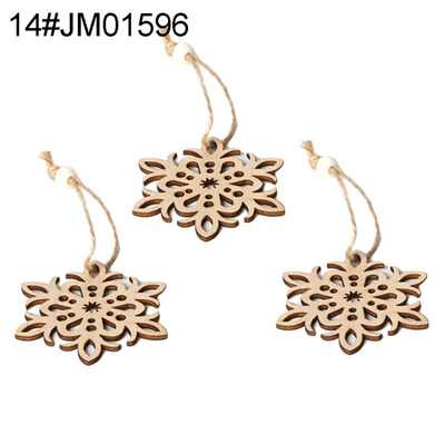 

3Pcs Wooden Hollow Blank Slices Pendants DIY Crafts Christmas Tree Ornaments