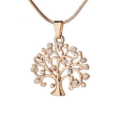 

Creative Pendant of Life Healing Tree Necklace Hollow Out Sweater Chain
