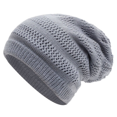 

Solid Color Fashion Knit Hat Winter Soft Warm Stretch Ski Hat Outdoor Thicken Beanie Hat