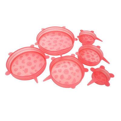 

6Pcs Silicone Stretch Lids Universal Fruit Mug Food Wrap Bowl Pot Cover Lid Fresh-keeping Cover Pan Cooking Kitchen Accessories