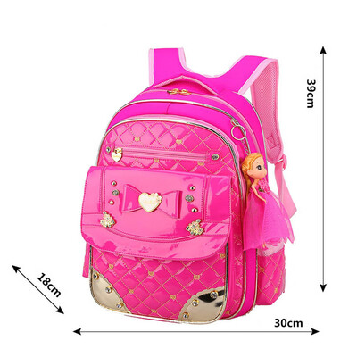 

Kids Waterproof Backpack Cute Princess Girl Backpack Children Primary Student School Bag Handbag With 1Pc Keychain