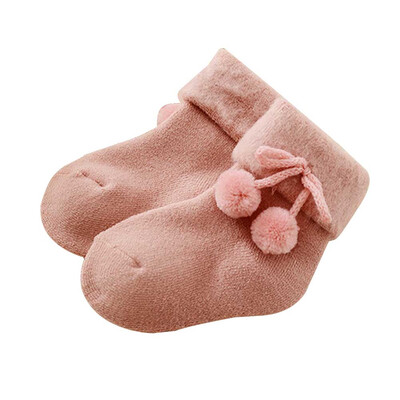 

Unisex Children 1 to 2Years Old Winter Cotton Baby Socks Boys Girls Warm Antiskid Socks Solid Color Toddler