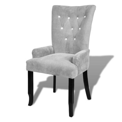 

Luxury Armchair Velvet-coated Silver