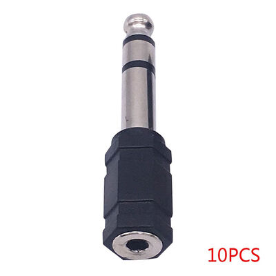 

10PCS 65 to 35 Dual Stereo Headphone Adapter 635mm to 35mm Stereo Audio Earphone Jack Connector