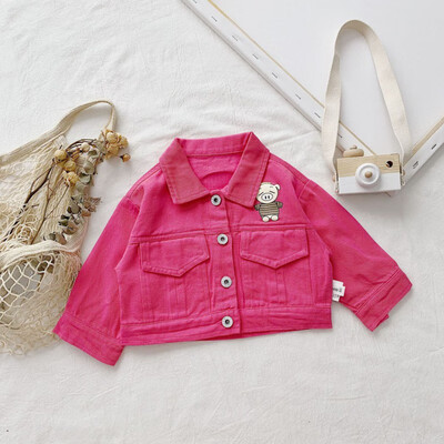 

Lovely Coat 0-5T Baby Autumn Girls Cute Solid Color Comfort Slim Cotton Jacket Warm Coat Denim Tops