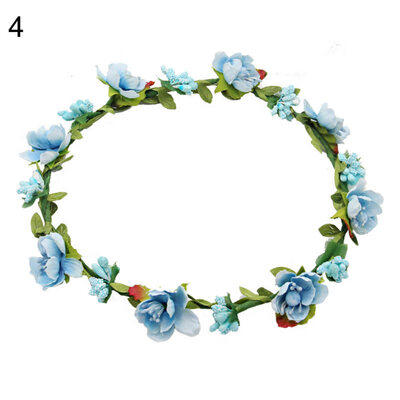 

Girls Faux Flower Hair Headband Garland Wreath Wedding Party Bride Headpiece