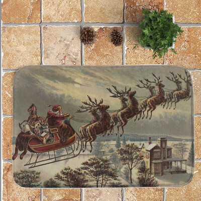 

Gobestart Merry Christmas Welcome Doormats Indoor Home Carpets Decor 40x60CM