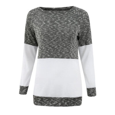 

Autumn Winter Women Knitted Sweaters Fashion Patchwork Long Sleeve Sweater Tops Female Casual O-Neck Sweater Pullovers