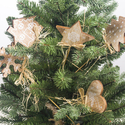 

New Year Wood Christmas Tree Ornament Wooden Hanging Pendants Household Table Decoration Christmas Tree Decoration
