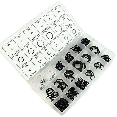 

225Pcs Rubber O-Ring Washer Automotive Air Conditioner Gasket Rubber Flat Sealing O Ring Assortment Kit