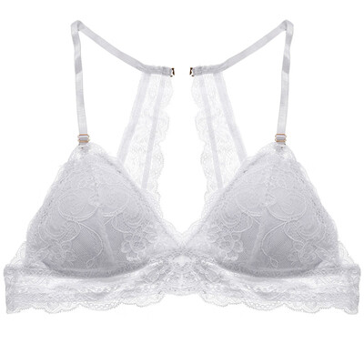 

Bras Women Sexy Lace Lingerie Wire Free Solid Color Beauty Back Bottoming Wrapped Chest Comfort Underwear