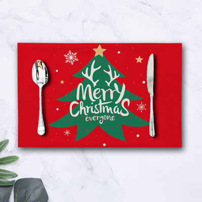

Christmas Decoration PVC Mats Coasters Waterproof Kitchen Table With Thermal Insulation Pad Dining Room Placemat