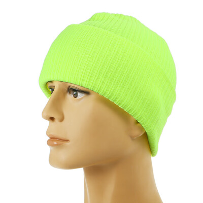 

Pure Color Striped Warm Knitting Wool Beanie Outdoor Riding Unisex Knitted Hat