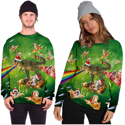 

Toponeto Mens Christmas Fun Ugly 3D Print Long Sleeve Hoodie Coat Sport Casual Jacket
