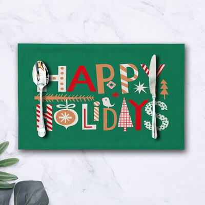 

Christmas Decoration PVC Mats Coasters Waterproof Kitchen Table With Thermal Insulation Pad Dining Room Placemat