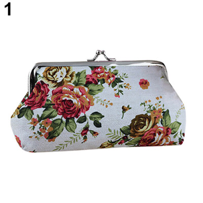 

Womens Coin Purse Money Bag Case Wallet Keys Card Pouch Big Flower Pattern Hasp