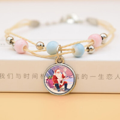 

Fashion Time Gem Christmas Tree Snowman Bracelet For Childrens Christmas Gift