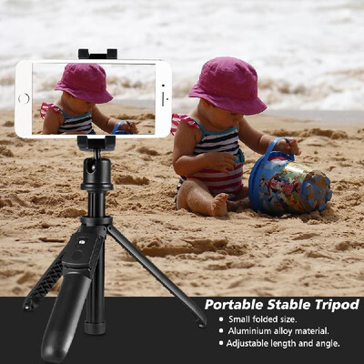 

KINGJOY 2 In 1 Multifunctional Selfie Stick Mini Tripod with BT Remote Control Adjustable Phone Clip Clamp Mini Ballhead for iPhon