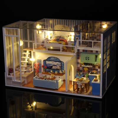 

Tailored 3D Wooden DIY Miniature House Furniture LED House Puzzle Decorate Creative Gifts